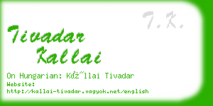 tivadar kallai business card